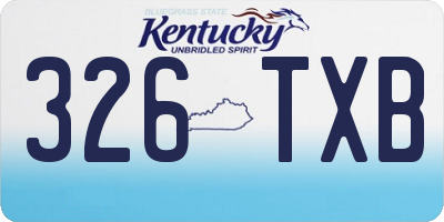 KY license plate 326TXB