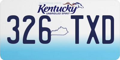 KY license plate 326TXD