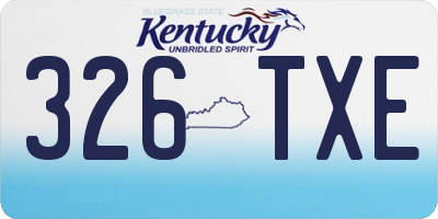 KY license plate 326TXE