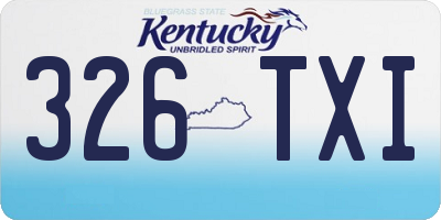 KY license plate 326TXI