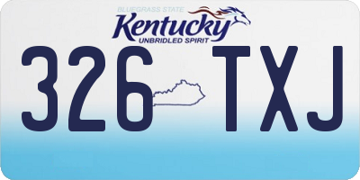 KY license plate 326TXJ