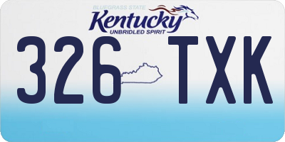 KY license plate 326TXK