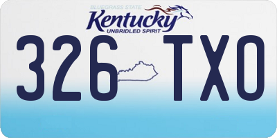 KY license plate 326TXO