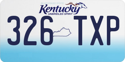 KY license plate 326TXP