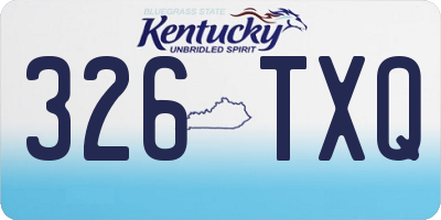 KY license plate 326TXQ