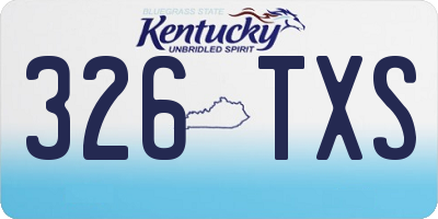 KY license plate 326TXS