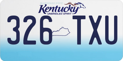 KY license plate 326TXU