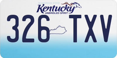 KY license plate 326TXV