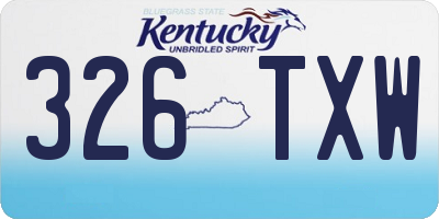 KY license plate 326TXW
