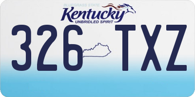 KY license plate 326TXZ