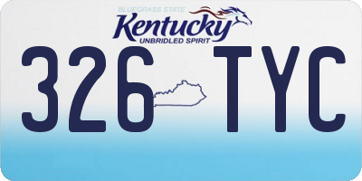 KY license plate 326TYC