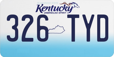 KY license plate 326TYD