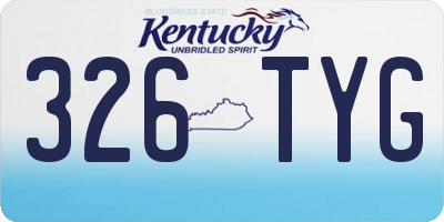 KY license plate 326TYG
