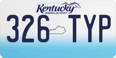 KY license plate 326TYP