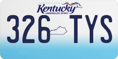 KY license plate 326TYS