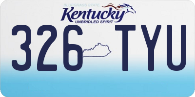 KY license plate 326TYU