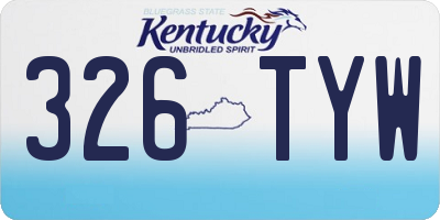 KY license plate 326TYW