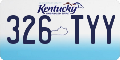 KY license plate 326TYY
