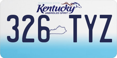 KY license plate 326TYZ