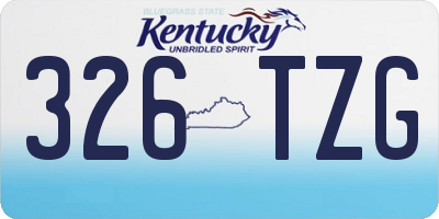 KY license plate 326TZG