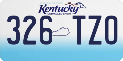 KY license plate 326TZO