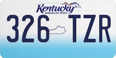 KY license plate 326TZR