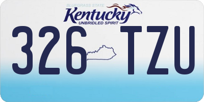 KY license plate 326TZU