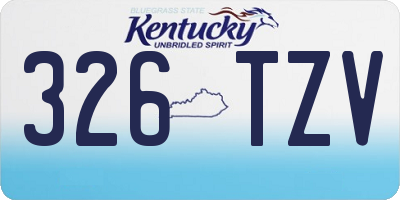 KY license plate 326TZV