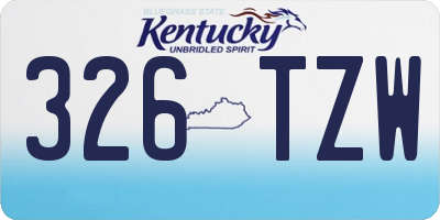 KY license plate 326TZW