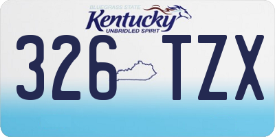KY license plate 326TZX
