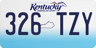 KY license plate 326TZY