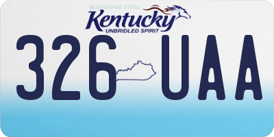 KY license plate 326UAA