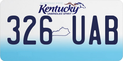 KY license plate 326UAB