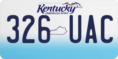 KY license plate 326UAC