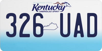 KY license plate 326UAD