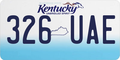 KY license plate 326UAE