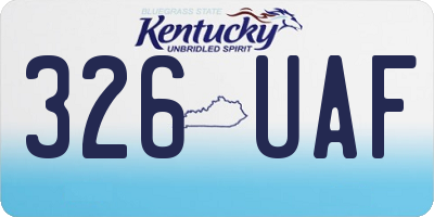 KY license plate 326UAF