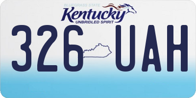 KY license plate 326UAH
