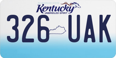 KY license plate 326UAK