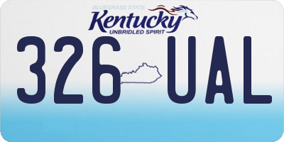 KY license plate 326UAL