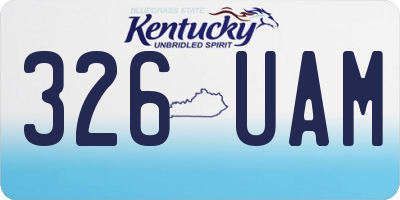 KY license plate 326UAM