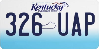 KY license plate 326UAP