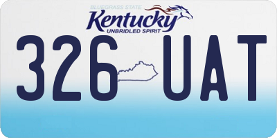 KY license plate 326UAT