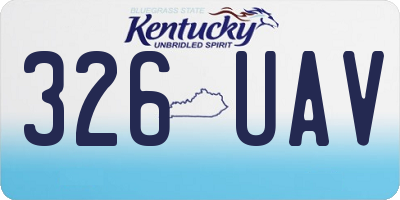 KY license plate 326UAV