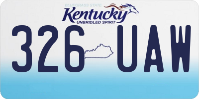 KY license plate 326UAW