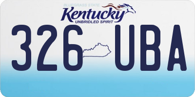 KY license plate 326UBA