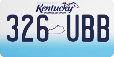 KY license plate 326UBB