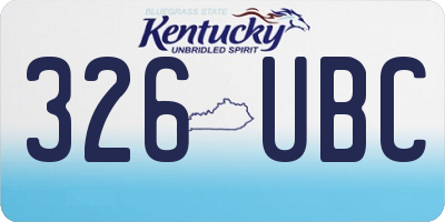 KY license plate 326UBC
