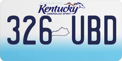 KY license plate 326UBD