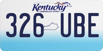 KY license plate 326UBE